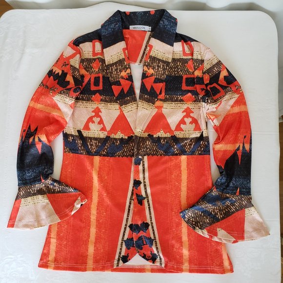 Fluted sleeve MISSLOOK Lightweight Stretchy Bell sleeves Blazer - Picture 1 of 12